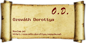 Ozsváth Dorottya névjegykártya